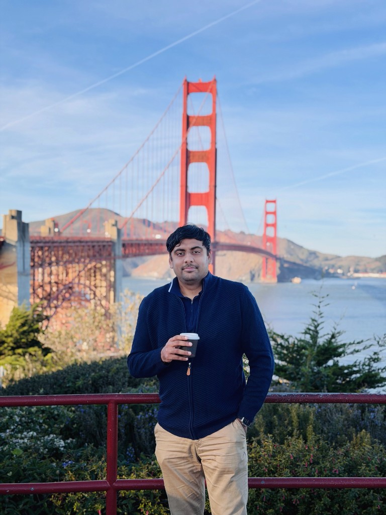 Srini at the Golden Gate Bridge